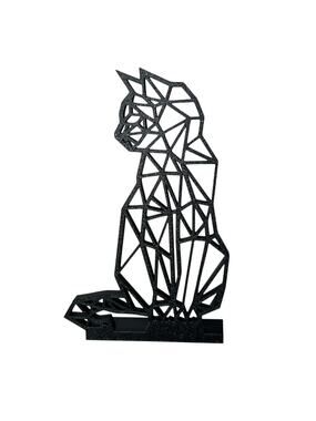 Geometric Black Cat Standing Decor Figure 8” Room Animal